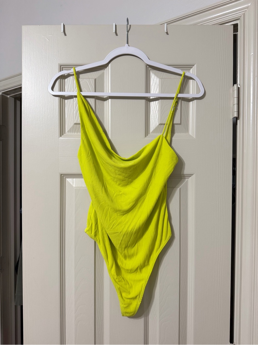 Urban Outfitters Neon Yellow Cowl Neck Bodysuit